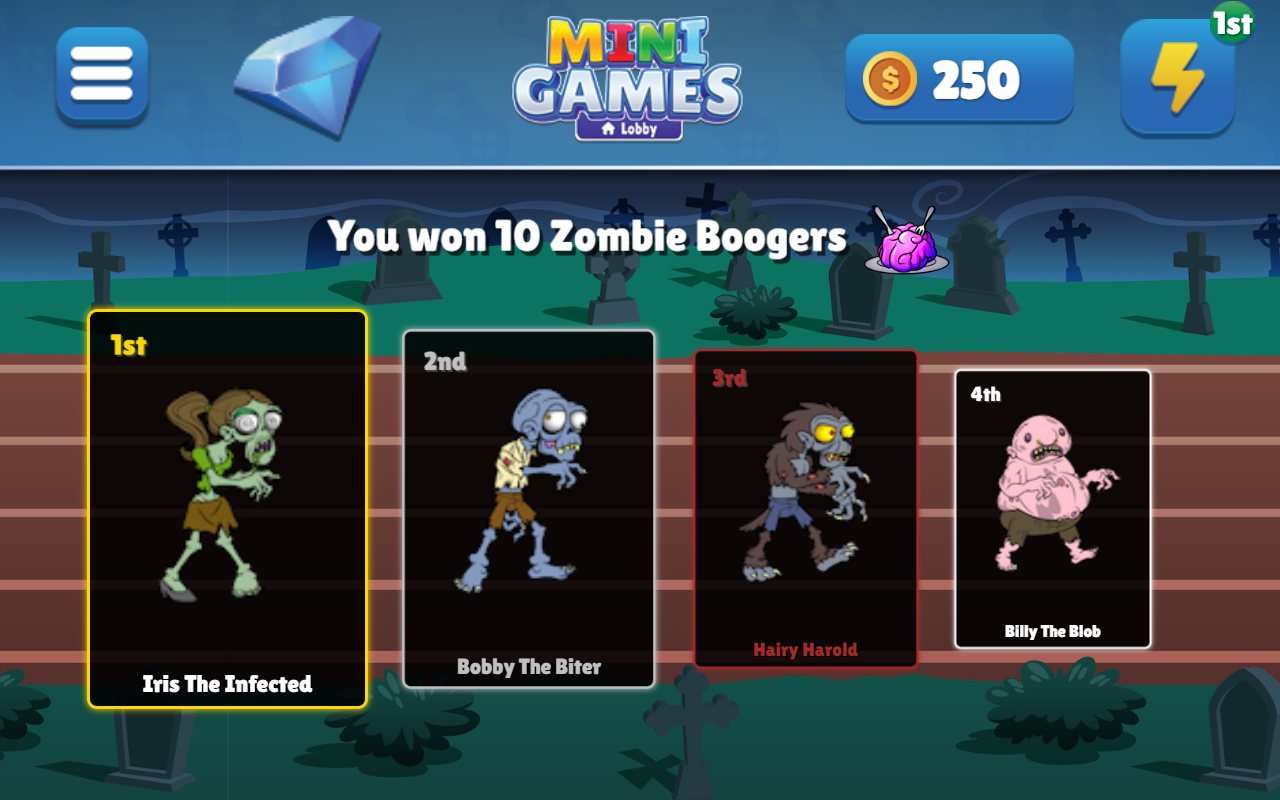 Zombie Racing: Which Zombie Will Reach the Brains First?