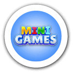 Official logo for the Alexa Skill 'Mini Games for Alexa by Hugo.FM' in a playful, modern font.