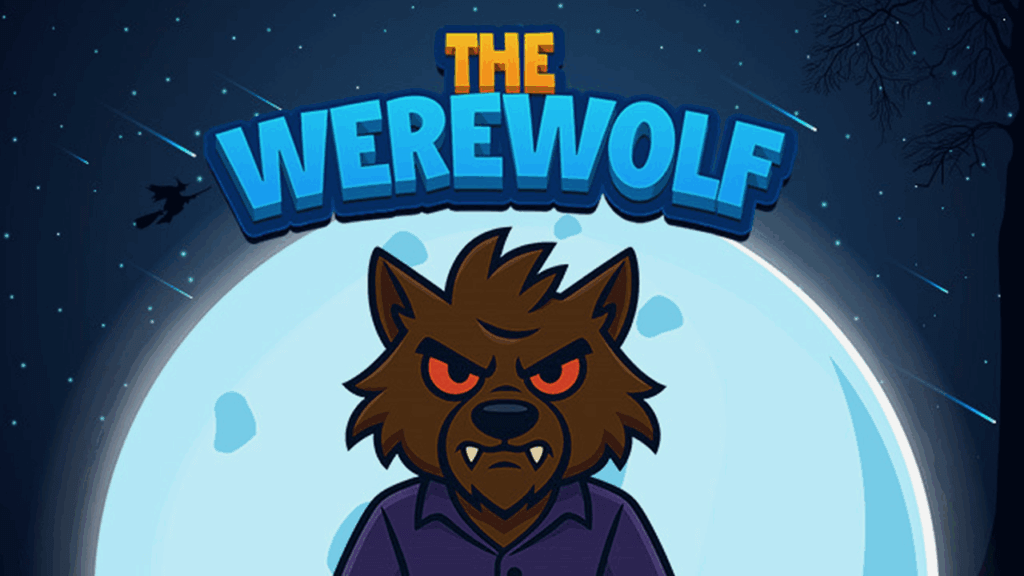 the werewolf from alexa games with a full moon behind